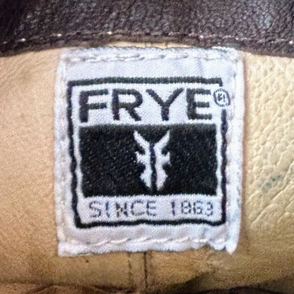 Frye Anna Pull On Riding Boots Full Leather Under the Knee High Dark Brown sz 9